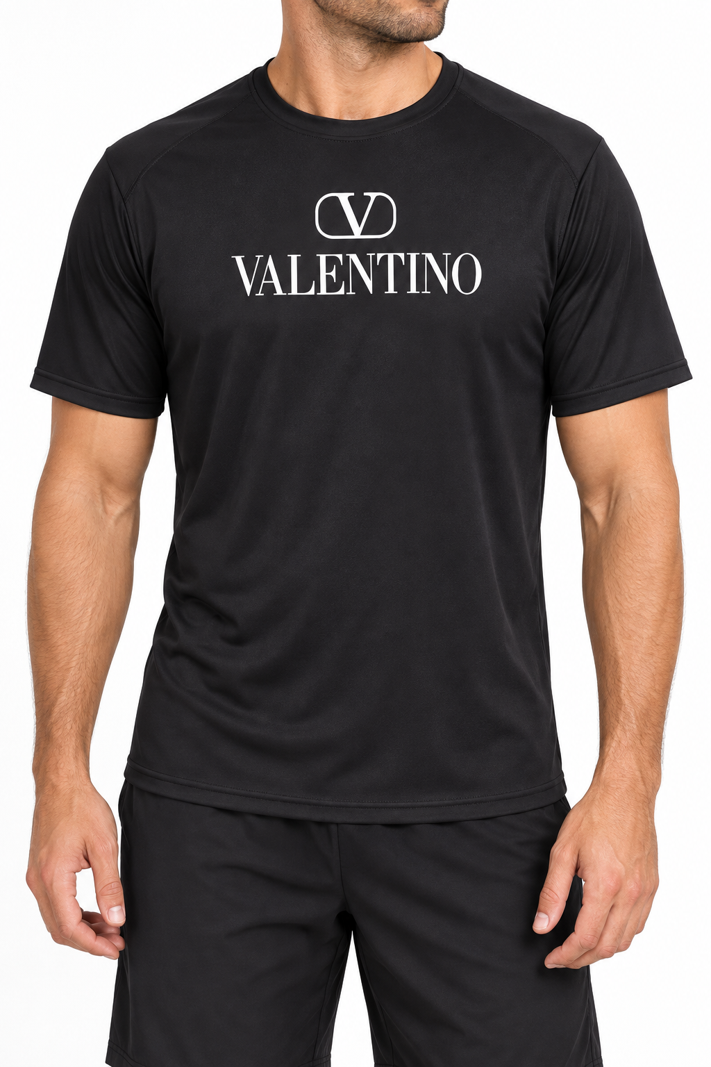 Men's Valentino Performance T-Shirt | Color: Black | Image 2