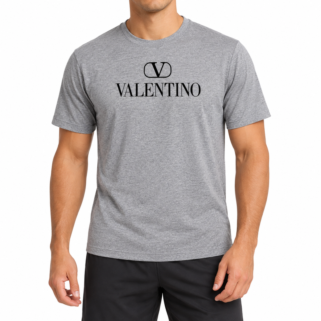 Men's Valentino Performance T-Shirt | Color: Grey | Image 2