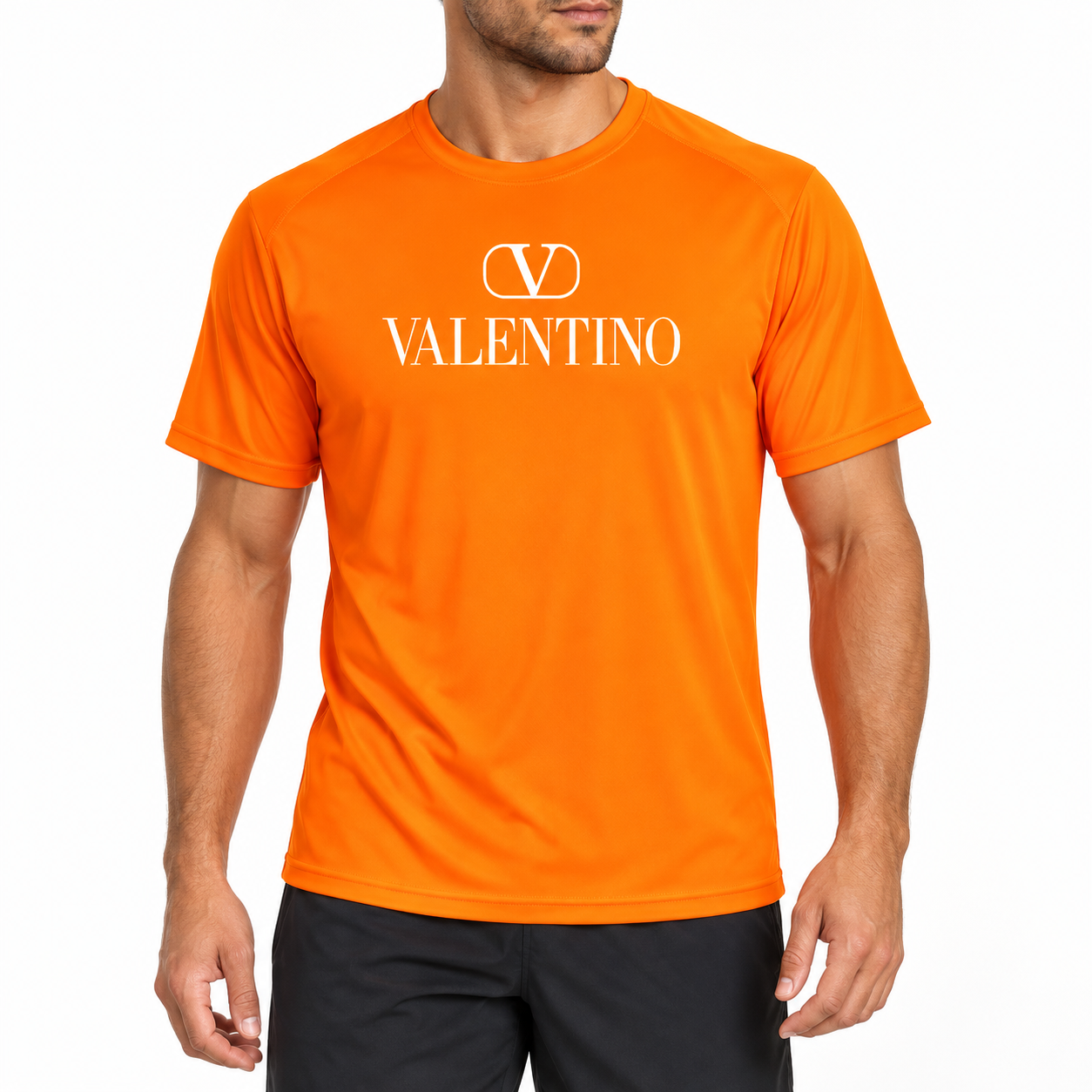 Men's Valentino Performance T-Shirt | Color: Orange | Image 2