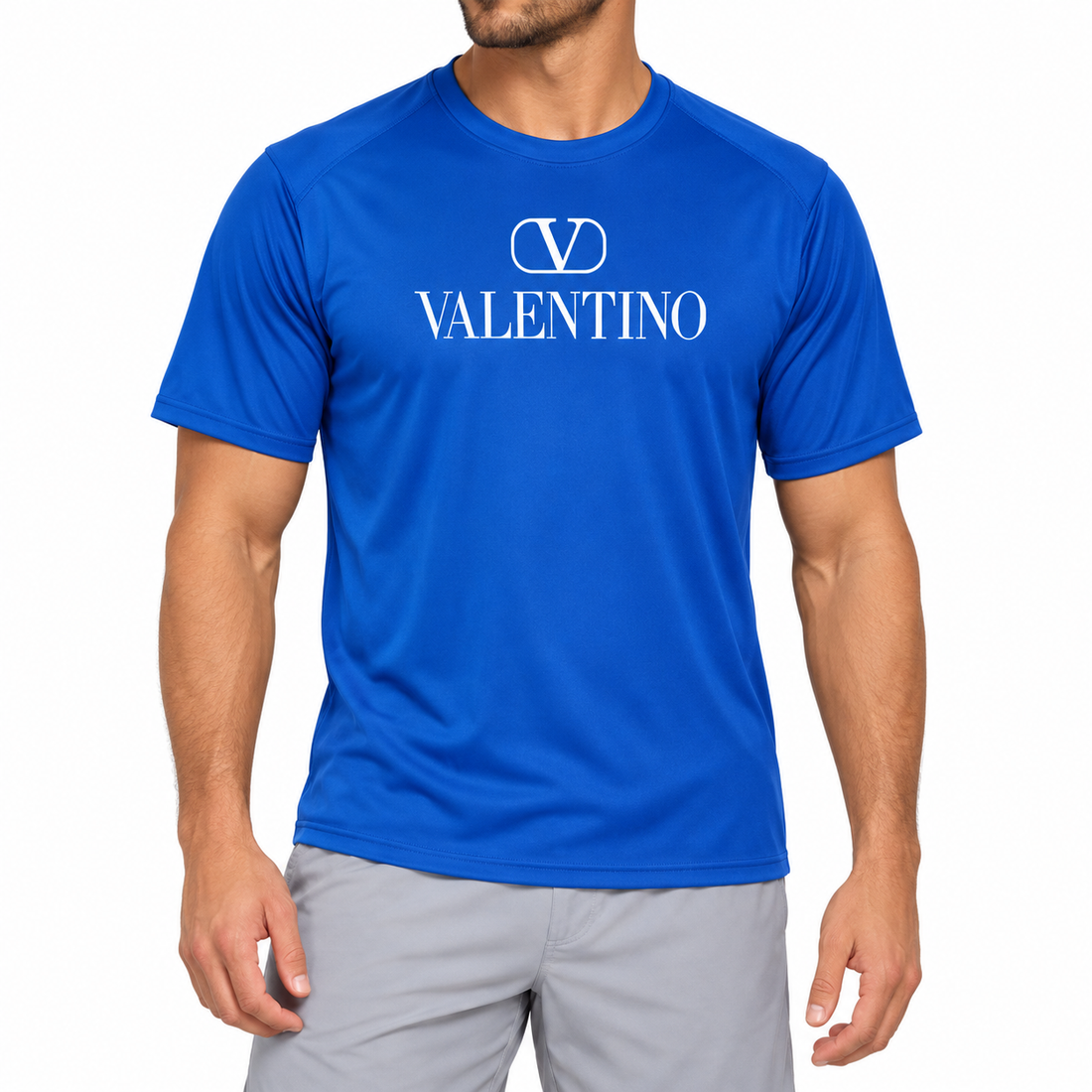 Men's Valentino Performance T-Shirt | Color: Royal Blue | Image 2