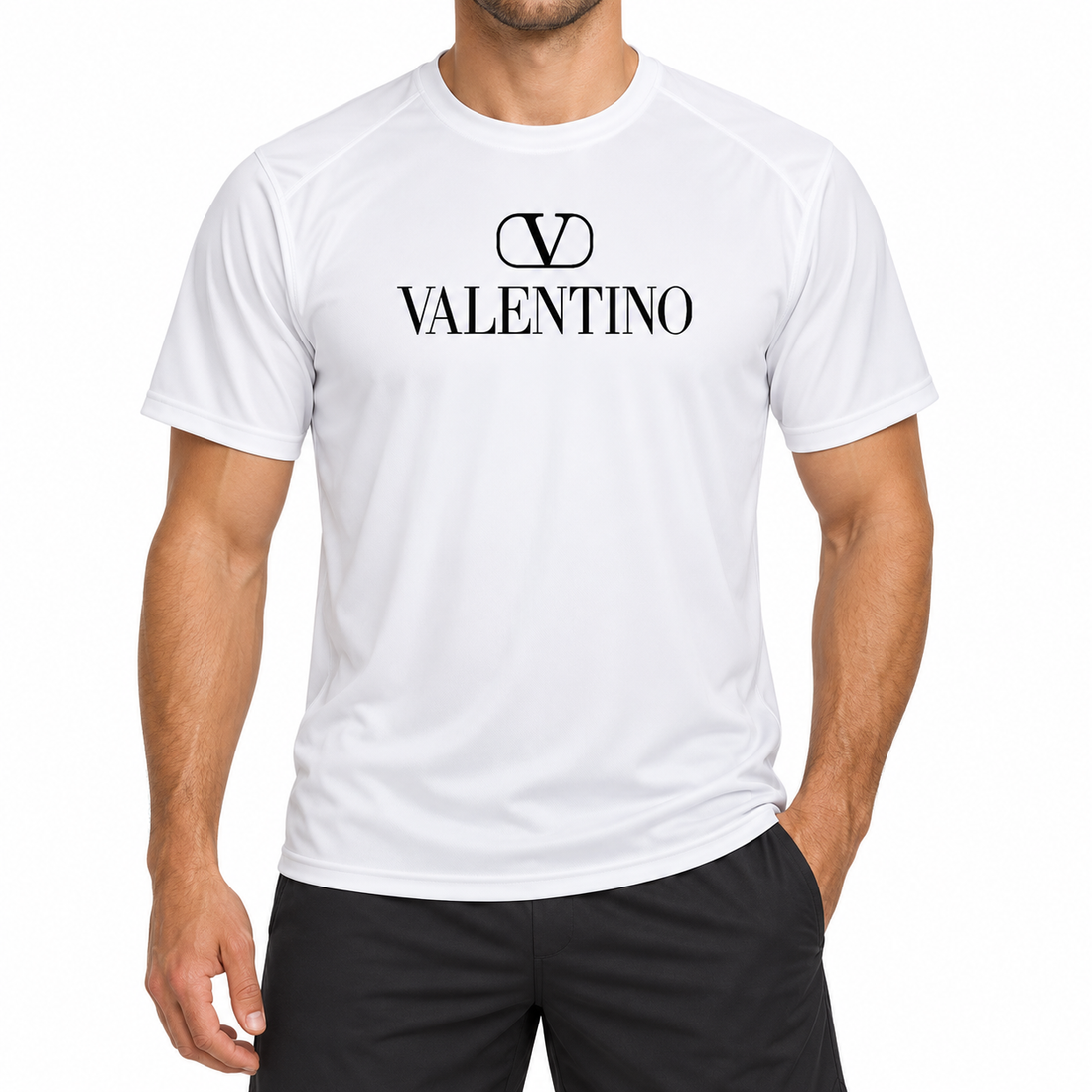Men's Valentino Performance T-Shirt | Color: White | Image 2