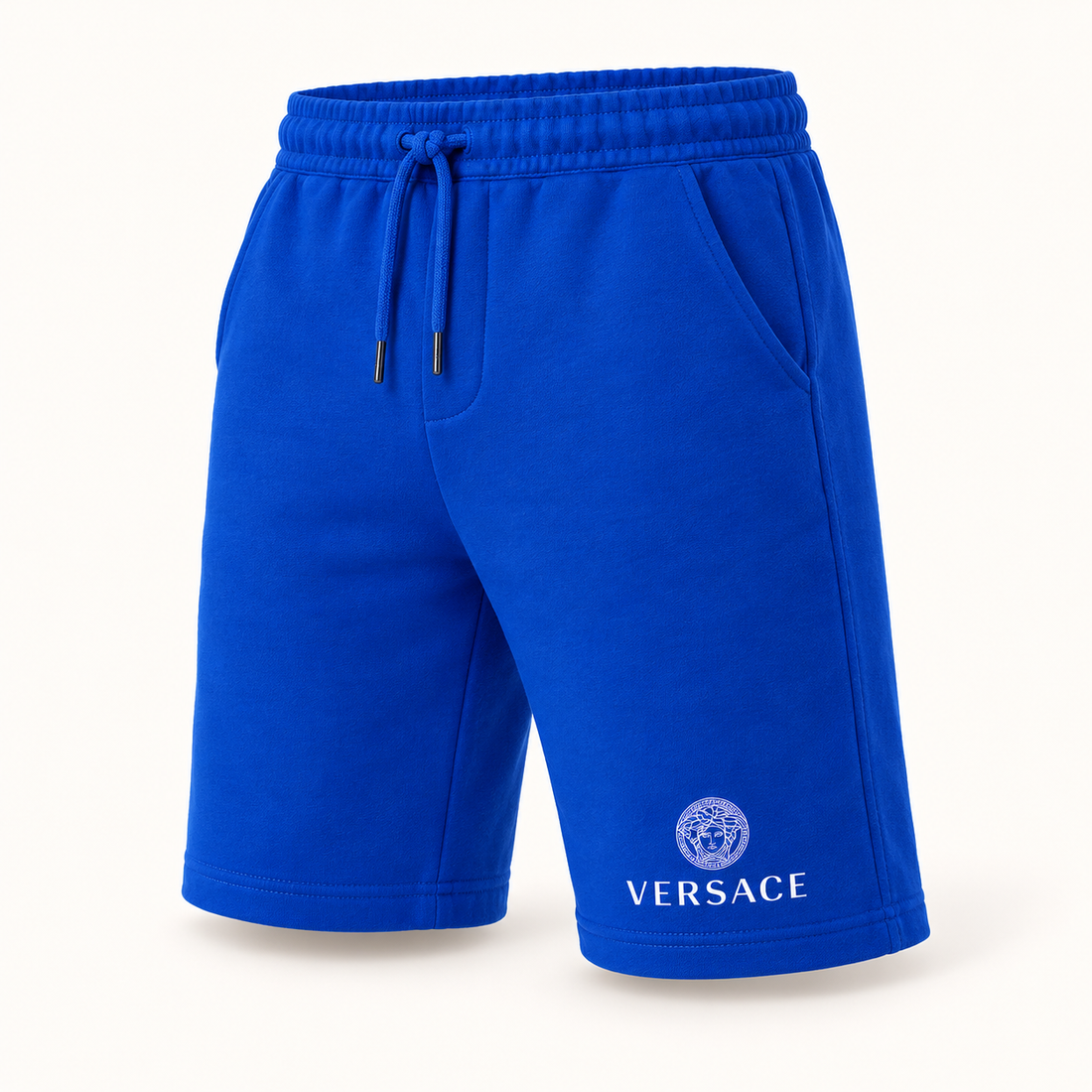 Men's Versace Athletic Fleece Shorts | Color: Blue | Image 1