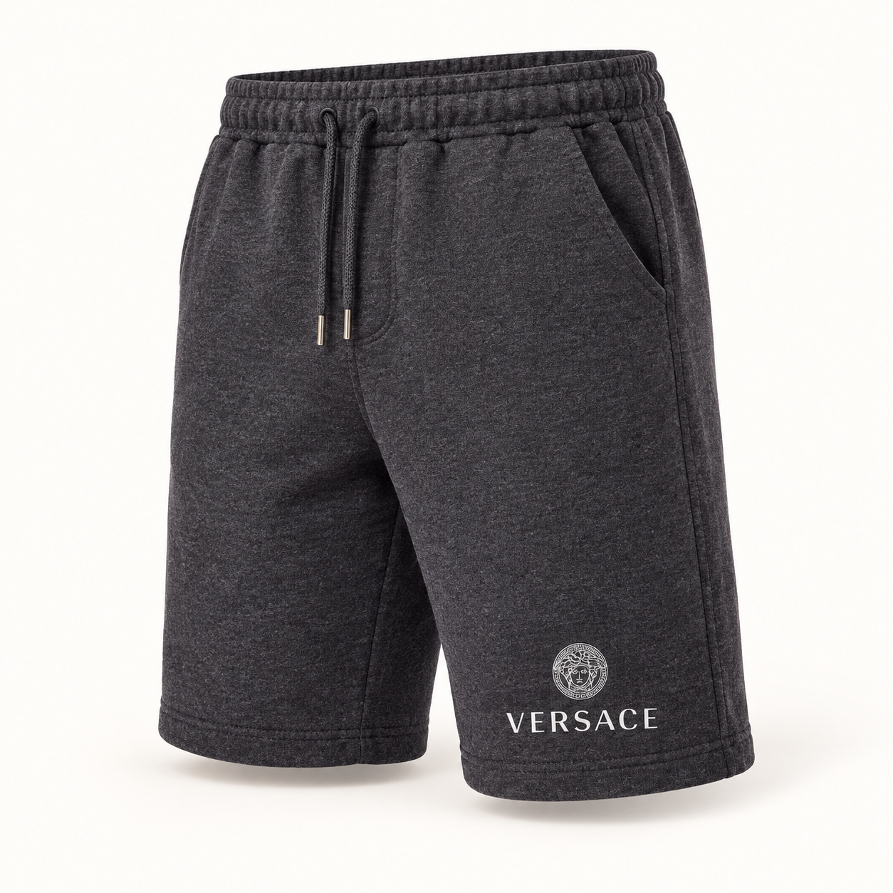 Men's Versace Athletic Fleece Shorts | Color: Dark Heather | Image 1