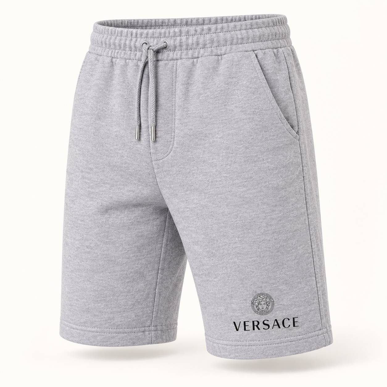 Men's Versace Athletic Fleece Shorts | Color: Grey | Image 1