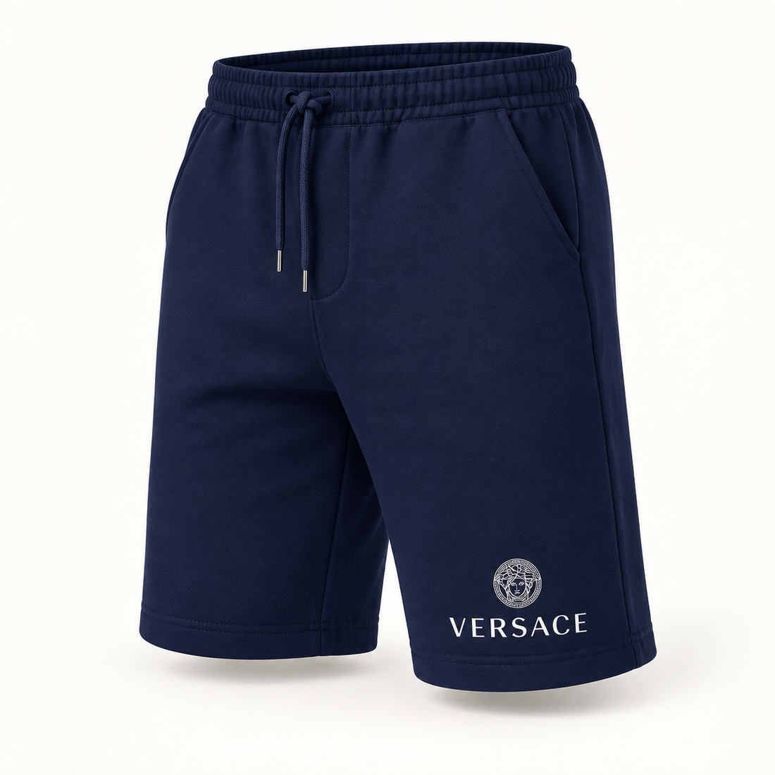 Men's Versace Athletic Fleece Shorts | Color: Navy | Image 1