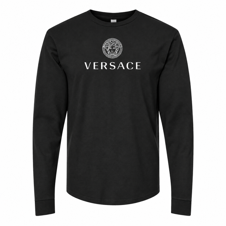 Men's Versace Cotton Long Sleeve T-Shirt | Color: black | Image 1