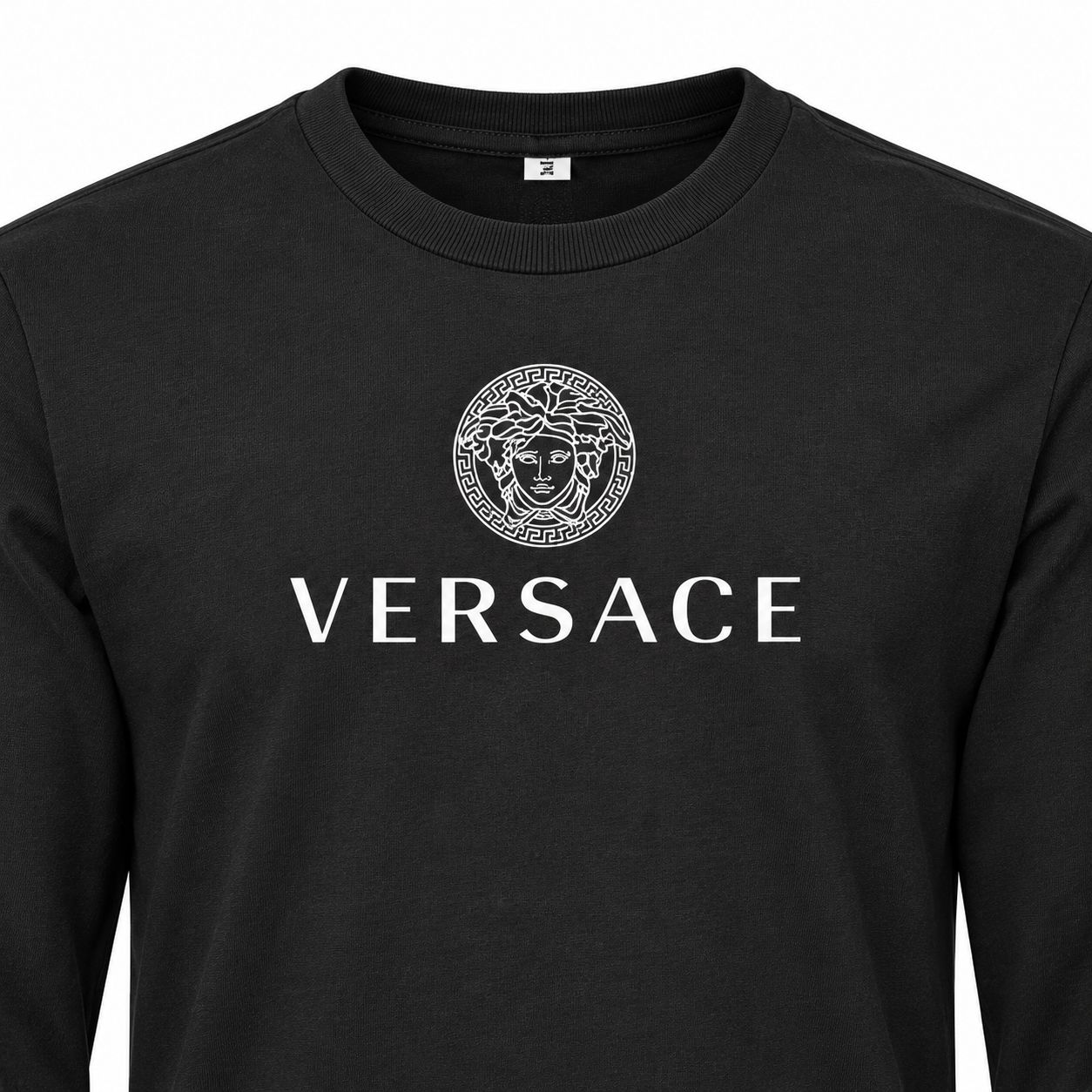 Men's Versace Cotton Long Sleeve T-Shirt | Color: black | Image 3
