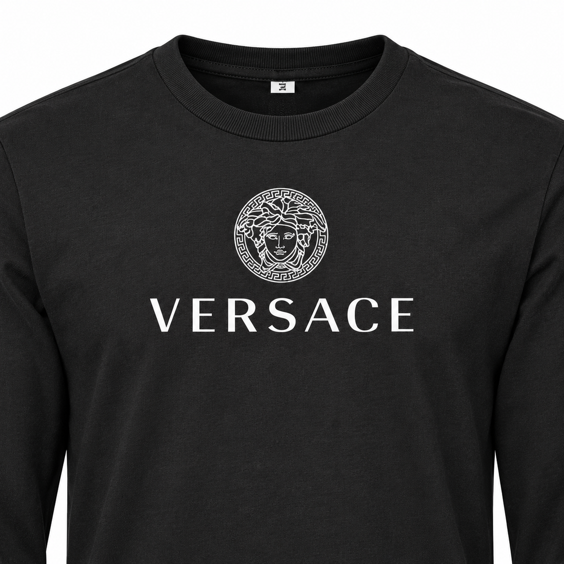 Men's Versace Cotton Long Sleeve T-Shirt | Color: black | Image 3
