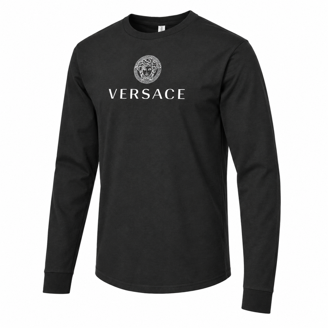 Men's Versace Cotton Long Sleeve T-Shirt | Color: black | Image 4