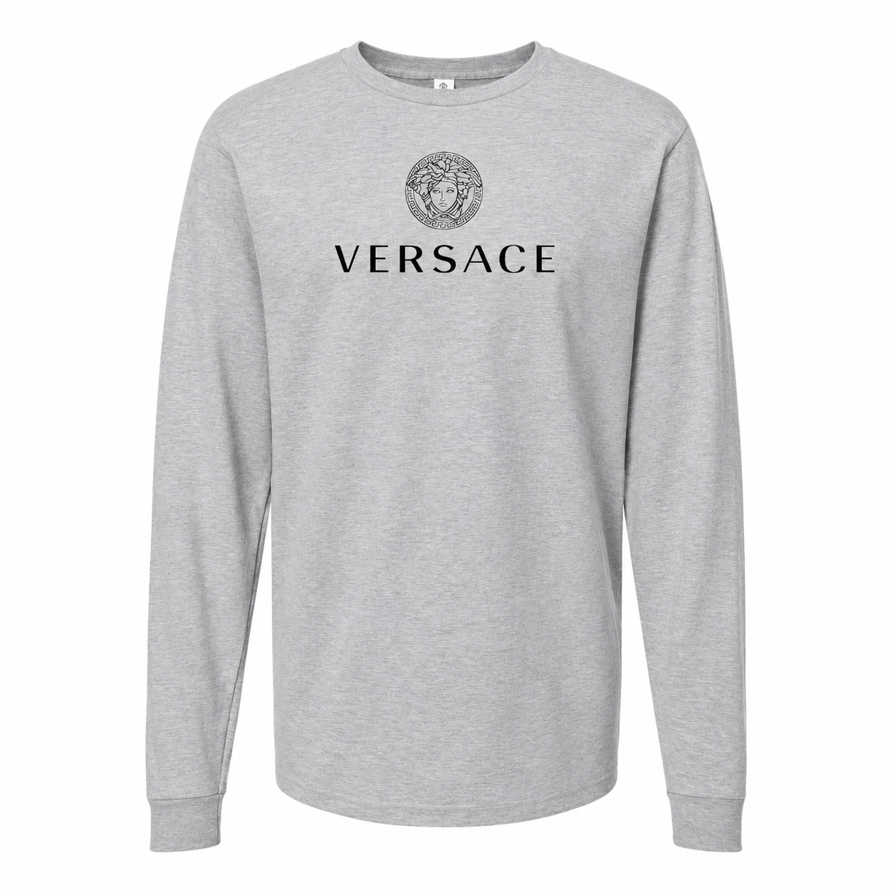 Men's Versace Cotton Long Sleeve T-Shirt | Color: grey | Image 1