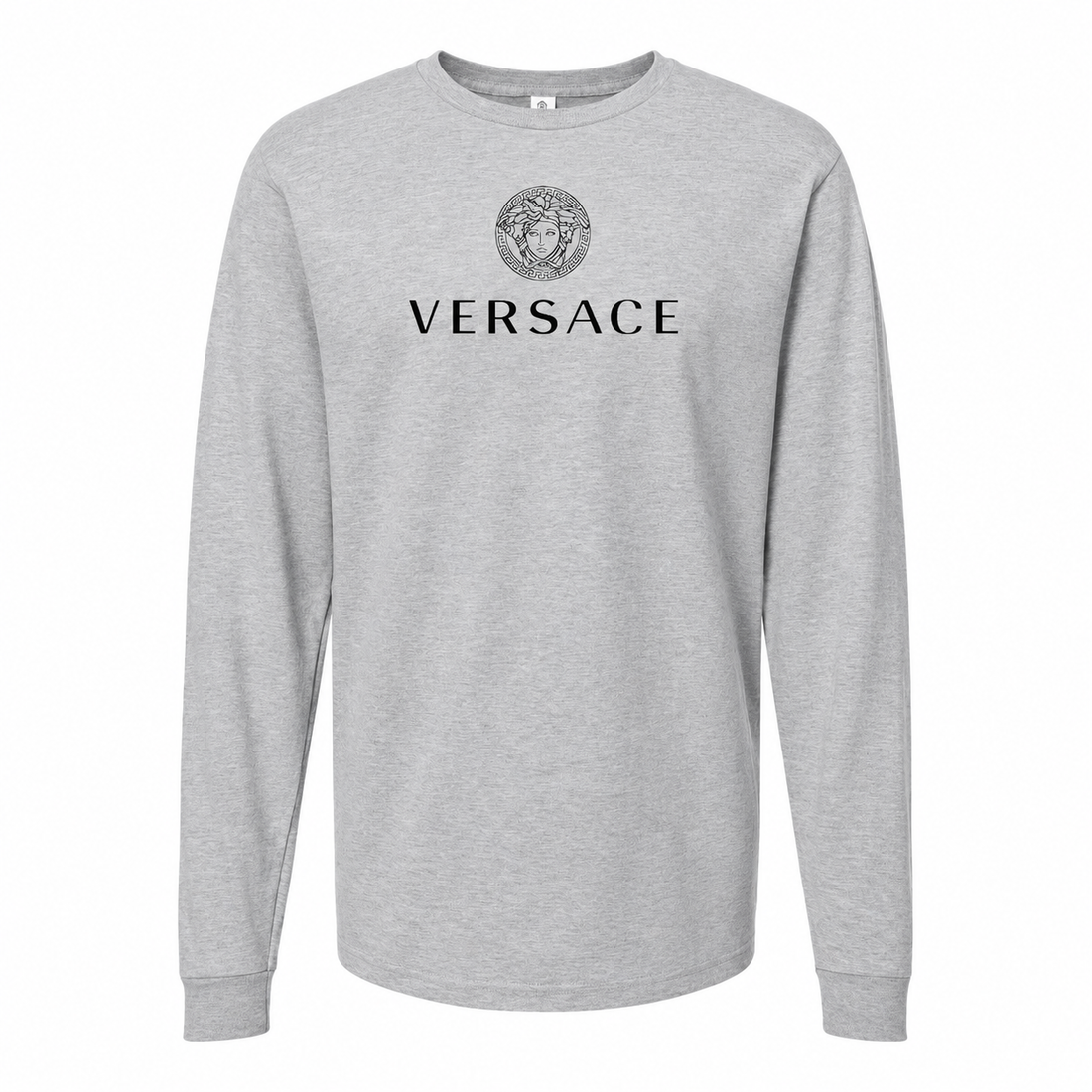 Men's Versace Cotton Long Sleeve T-Shirt | Color: grey | Image 1