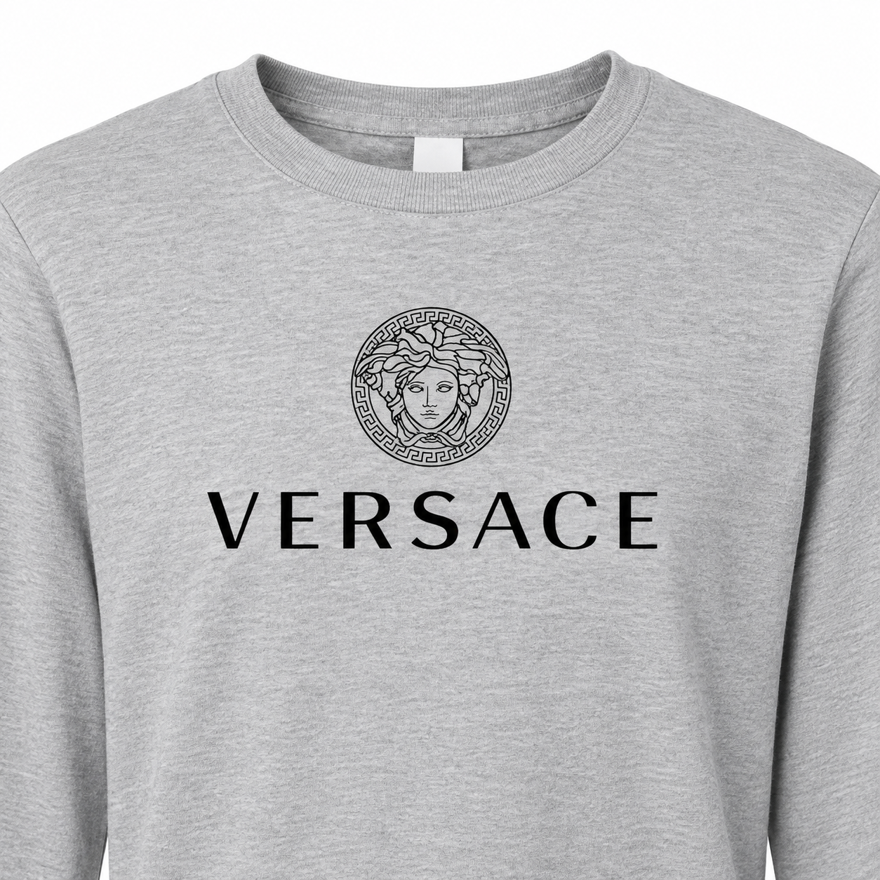 Men's Versace Cotton Long Sleeve T-Shirt | Color: grey | Image 3