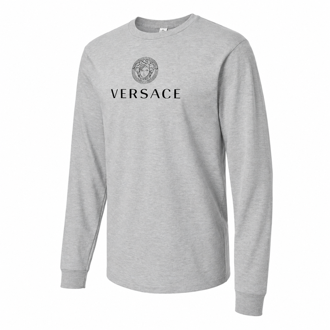 Men's Versace Cotton Long Sleeve T-Shirt | Color: grey | Image 4