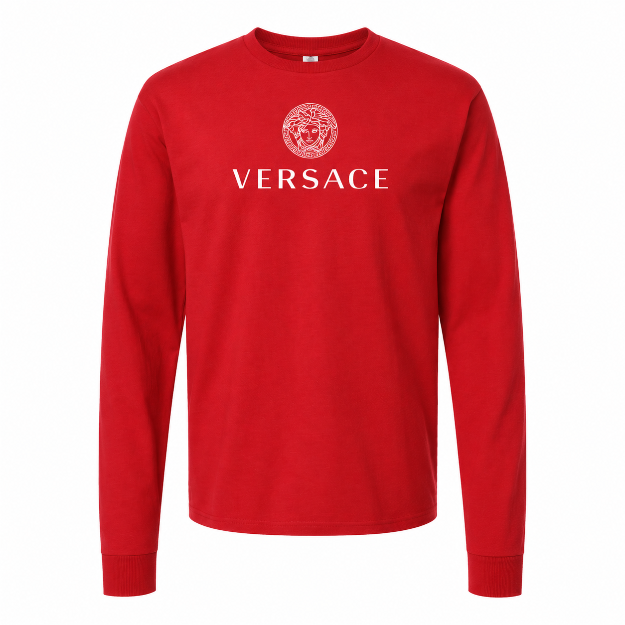 Men's Versace Cotton Long Sleeve T-Shirt | Color: red | Image 1