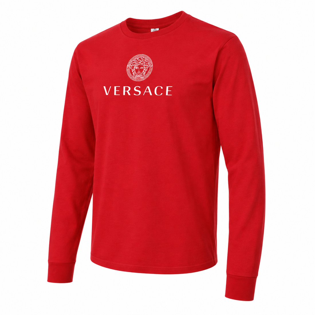 Men's Versace Cotton Long Sleeve T-Shirt | Color: red | Image 4