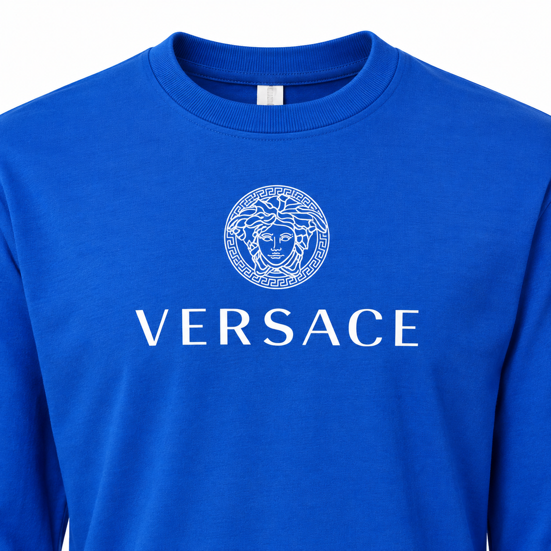 Men's Versace Cotton Long Sleeve T-Shirt | Color: royal blue | Image 3