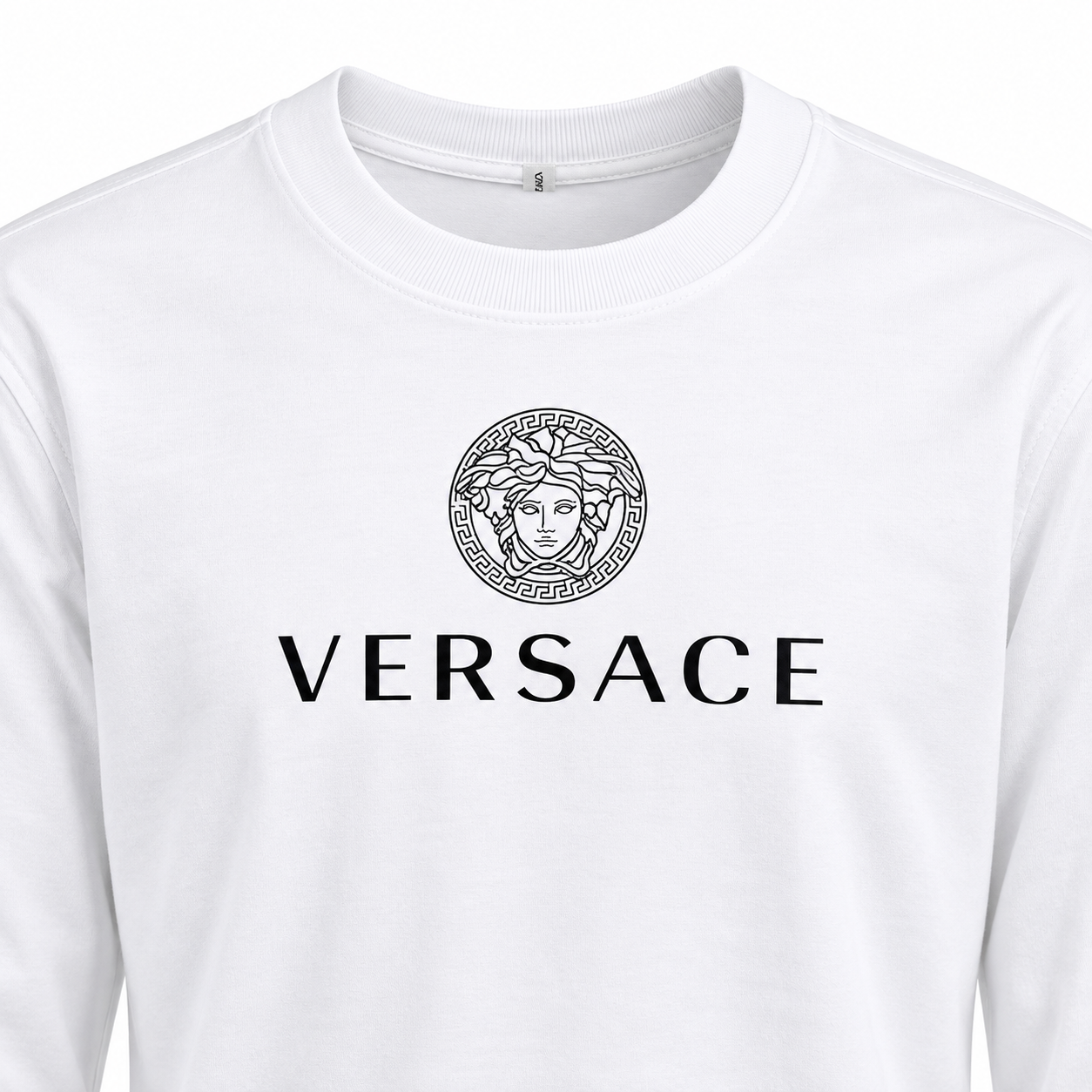 Men's Versace Cotton Long Sleeve T-Shirt | Color: white | Image 3