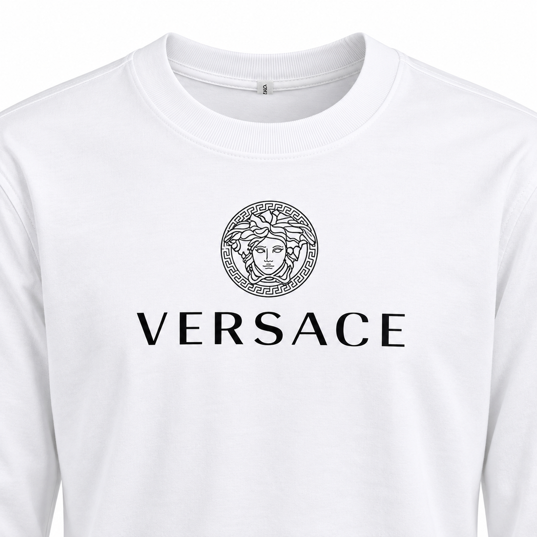 Men's Versace Cotton Long Sleeve T-Shirt | Color: white | Image 3