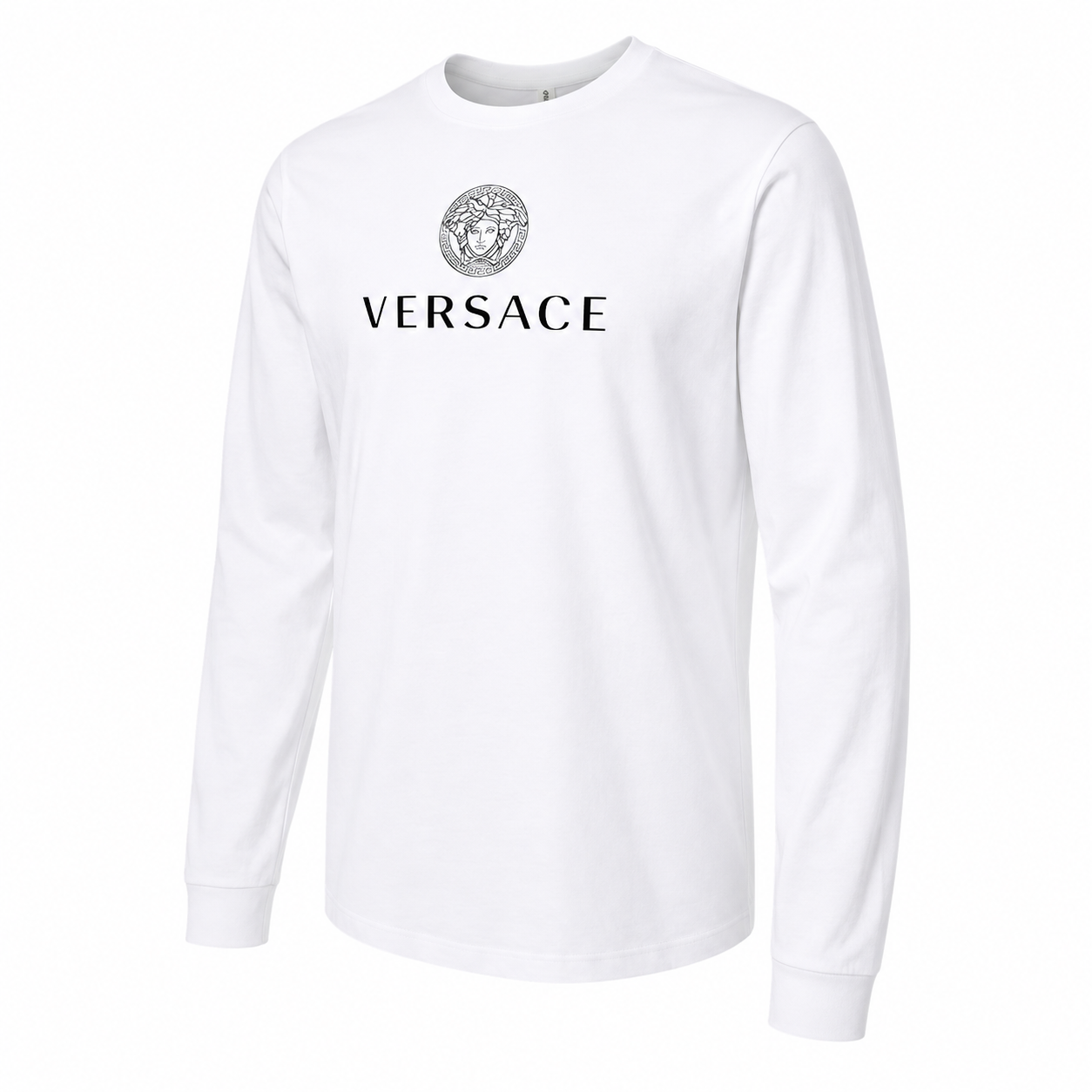 Men's Versace Cotton Long Sleeve T-Shirt | Color: white | Image 4