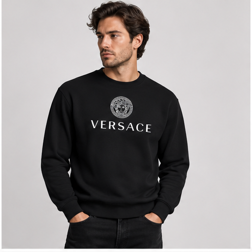 Men's Versace Crewneck Sweatshirt | Color: Black | Image 2