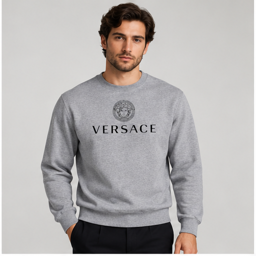 Men's Versace Crewneck Sweatshirt | Color: Grey | Image 2