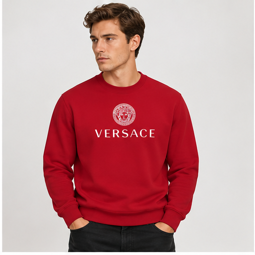 Men's Versace Crewneck Sweatshirt | Color: Red | Image 2