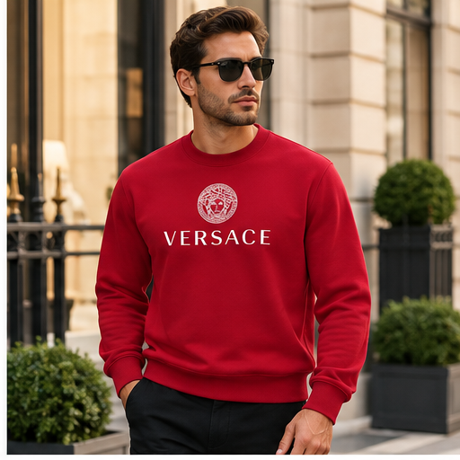 Men's Versace Crewneck Sweatshirt | Color: Red | Image 3