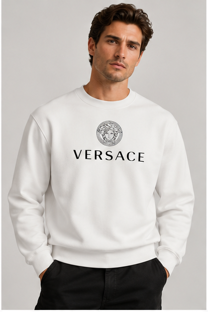 Men's Versace Crewneck Sweatshirt | Color: White | Image 2