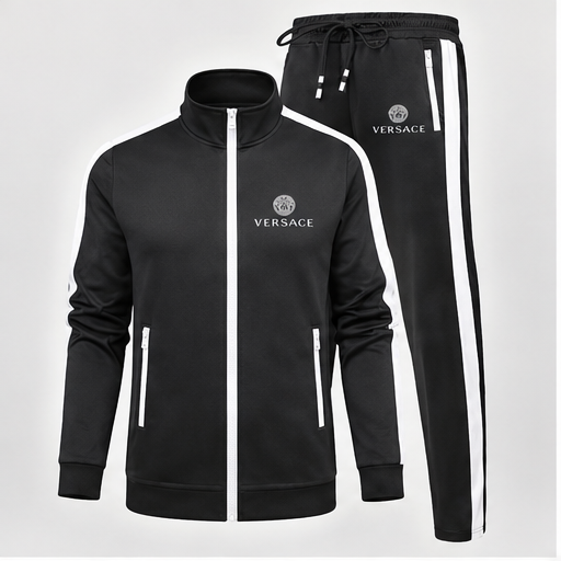 Men's Versace Dri-Fit TrackSuit | Color: Black | Image 1