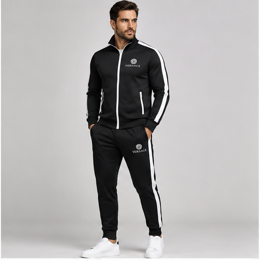 Men's Versace Dri-Fit TrackSuit | Color: Black | Image 2