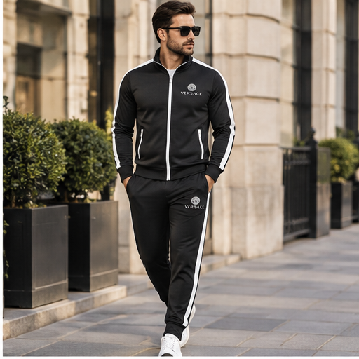 Men's Versace Dri-Fit TrackSuit | Color: Black | Image 3