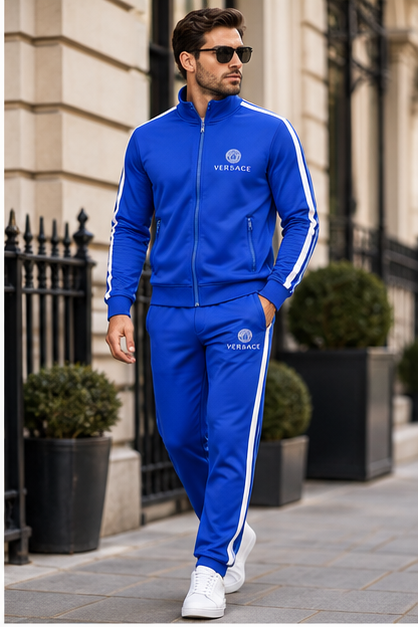 Men's Versace Dri-Fit TrackSuit | Color: Blue | Image 3