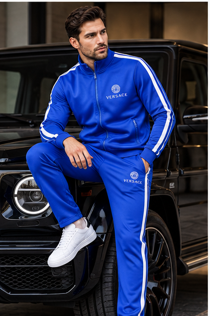 Men's Versace Dri-Fit TrackSuit | Color: Blue | Image 4