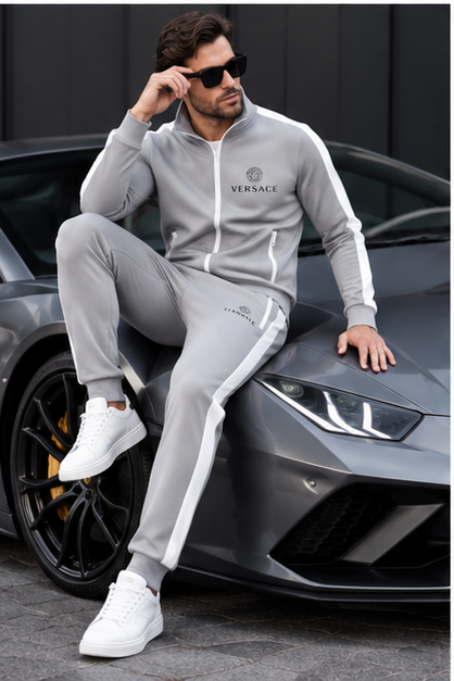 Men's Versace Dri-Fit TrackSuit | Color: Grey | Image 4