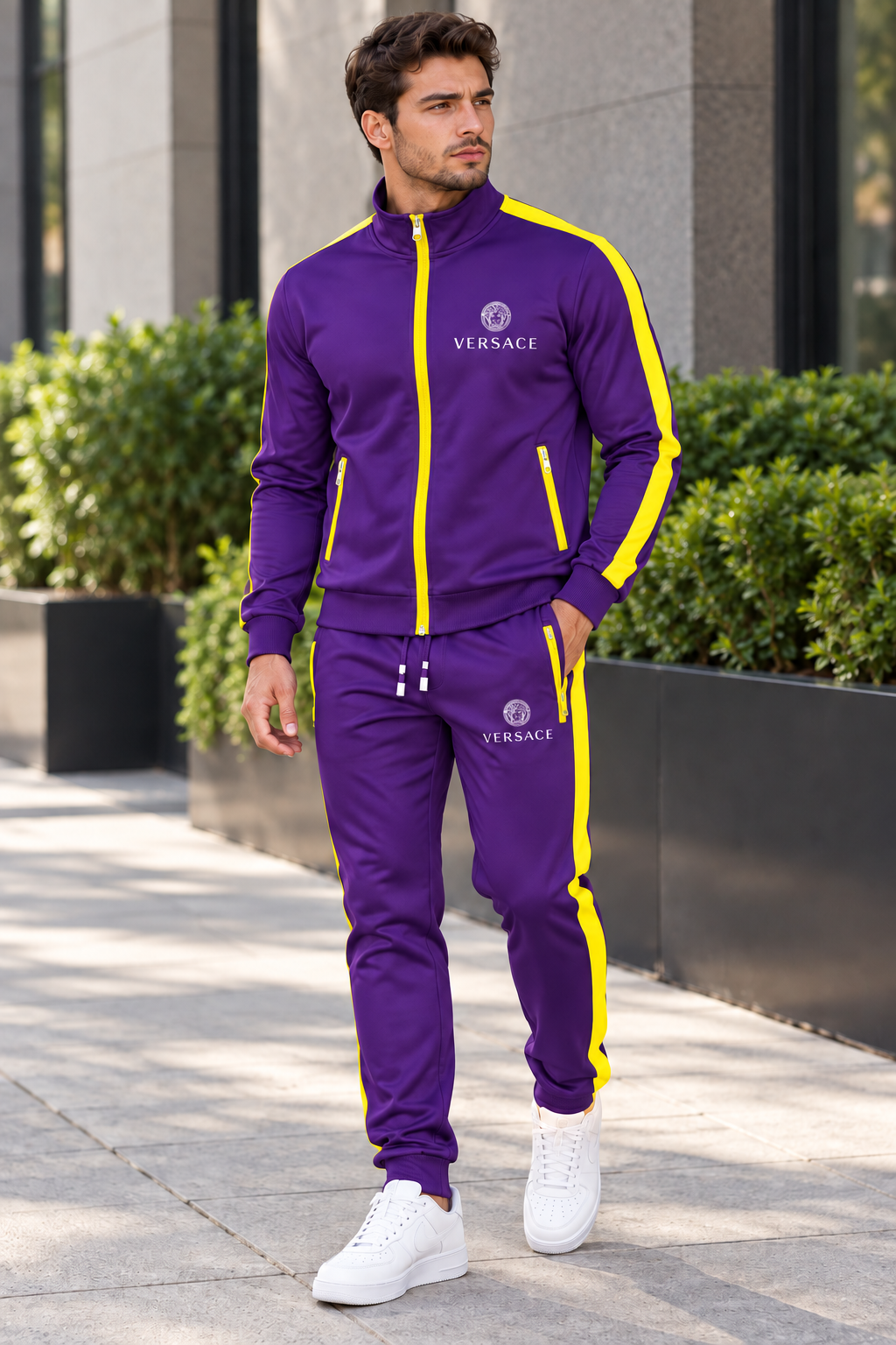 Men's Versace Dri-Fit TrackSuit | Color: Purple | Image 2
