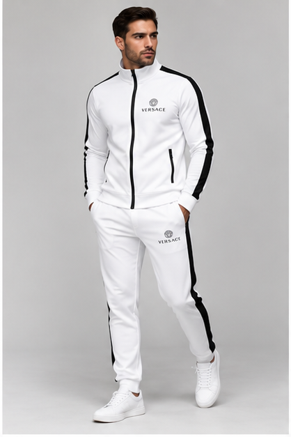 Men's Versace Dri-Fit TrackSuit | Color: White | Image 2