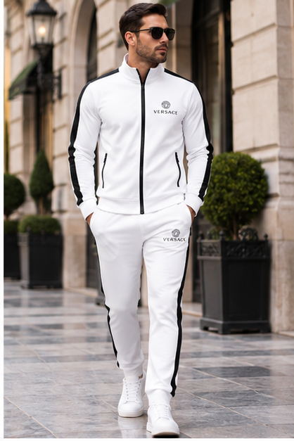 Men's Versace Dri-Fit TrackSuit | Color: White | Image 3