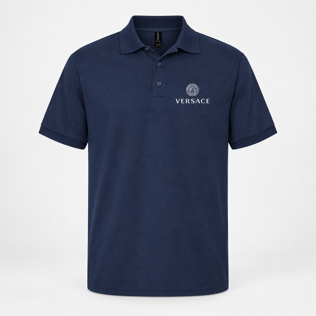 Men's Versace Dry Blend Polo | Color: Navy | Image 1