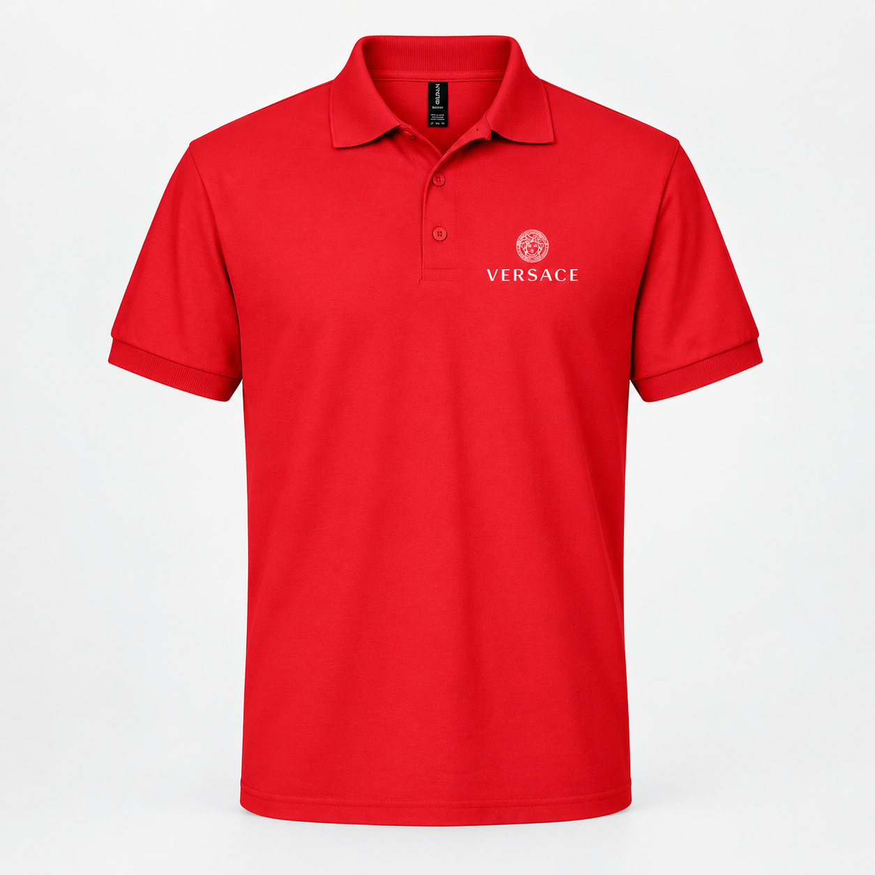 Men's Versace Dry Blend Polo | Color: Red | Image 1