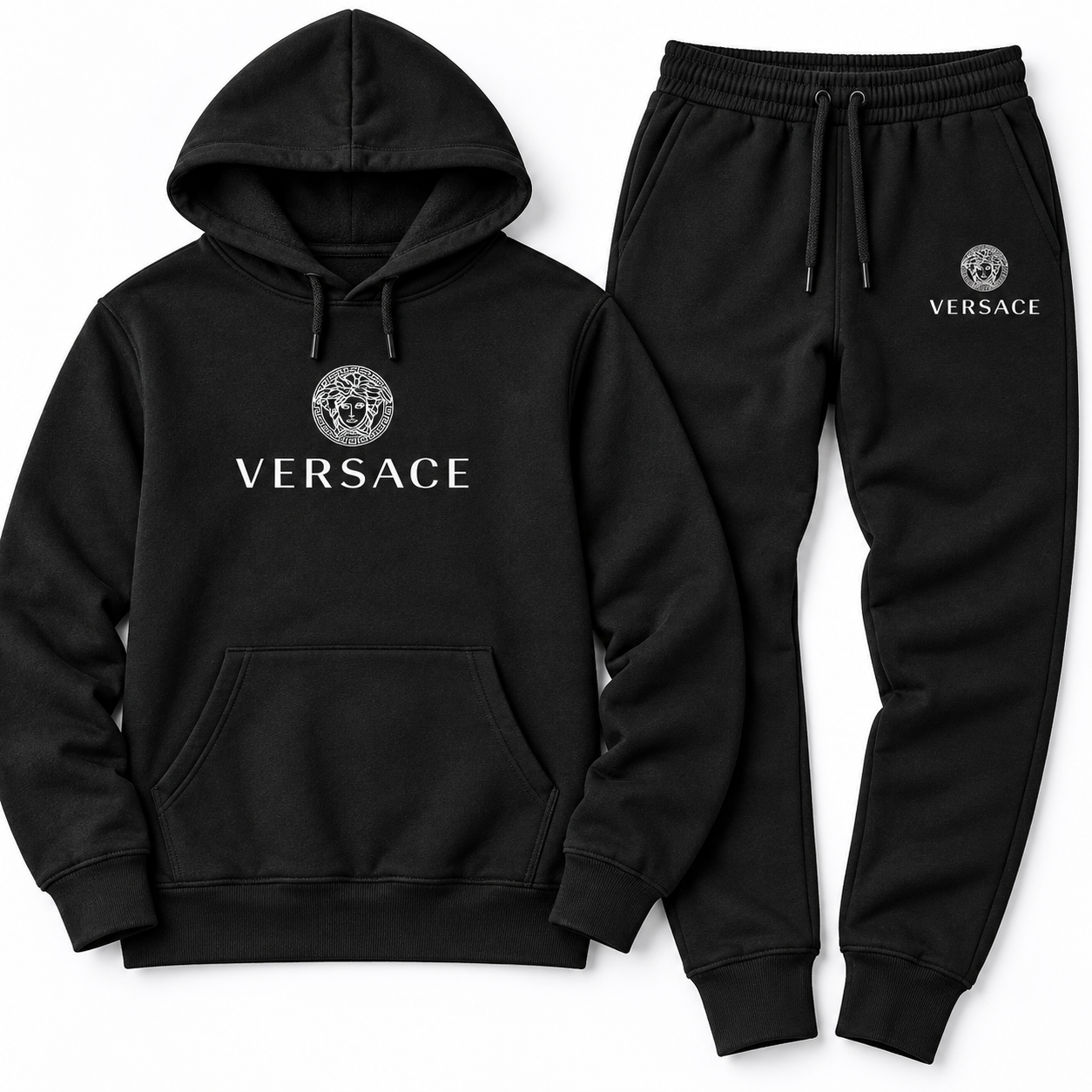 Men's Versace Hoodie Joggers Set | Color: Black | Image 5