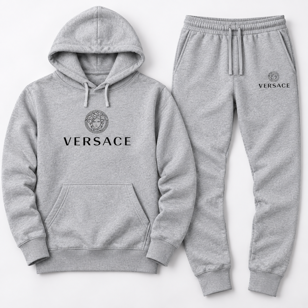 Men's Versace Hoodie Joggers Set | Color: Grey | Image 5