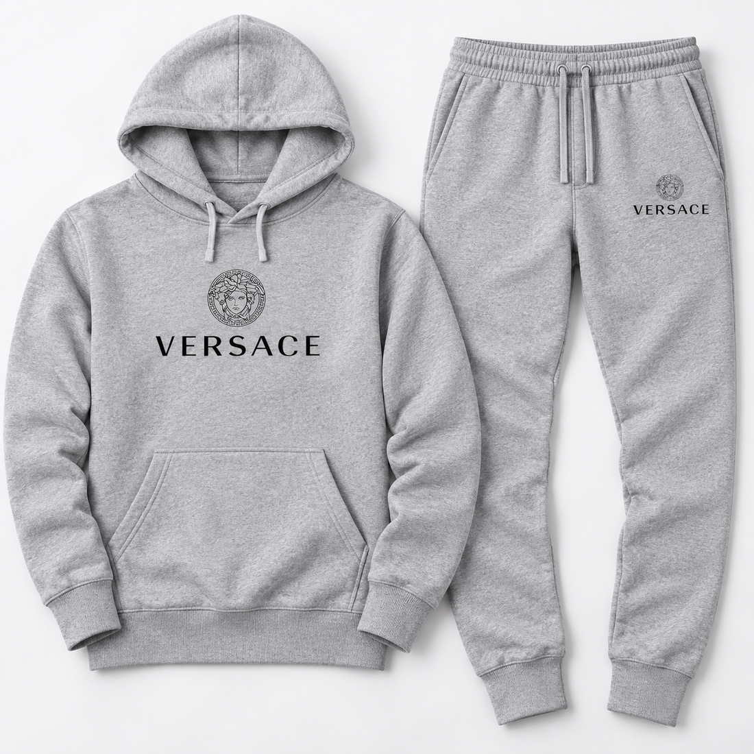 Men's Versace Hoodie Joggers Set | Color: Grey | Image 5
