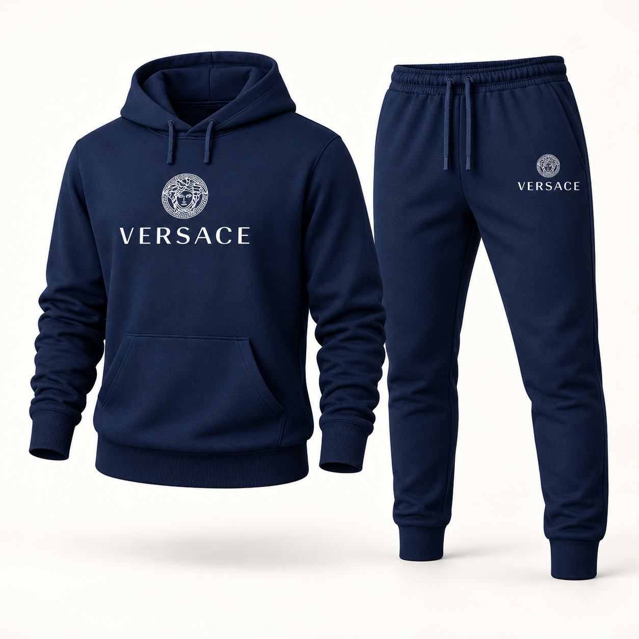 Men's Versace Hoodie Joggers Set | Color: Navy | Image 1