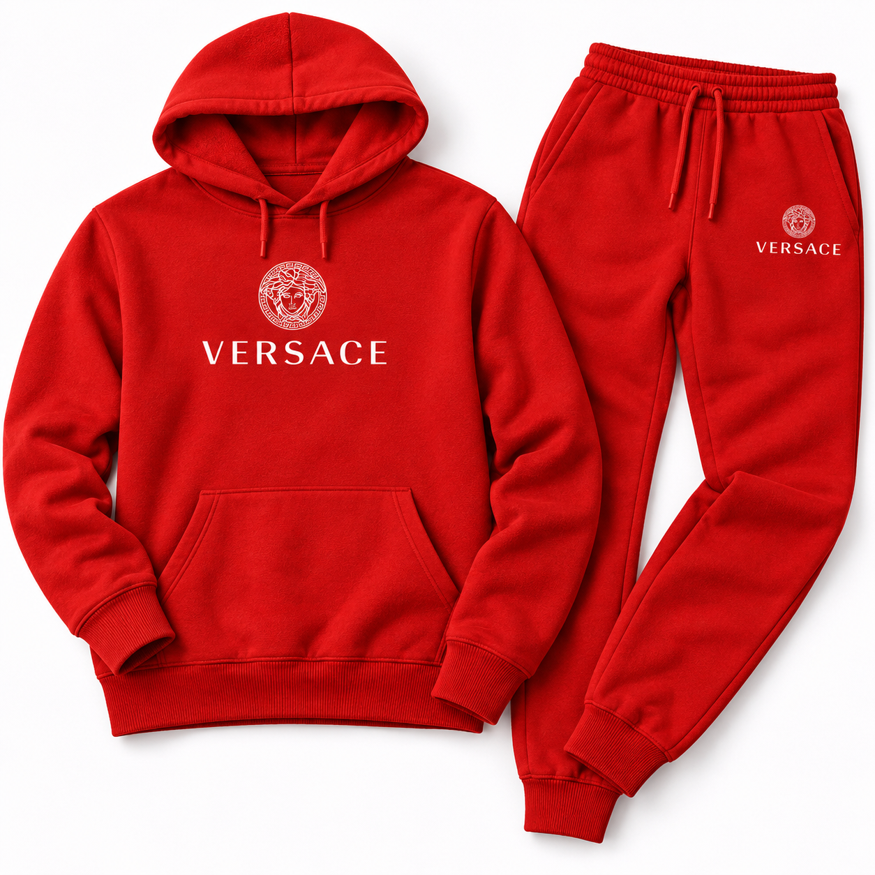 Men's Versace Hoodie Joggers Set | Color: Red | Image 5