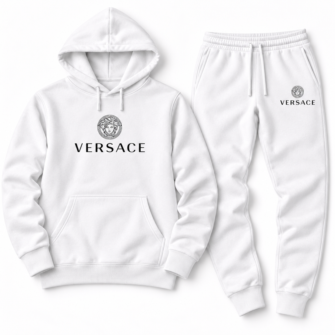 Men's Versace Hoodie Joggers Set | Color: White | Image 5