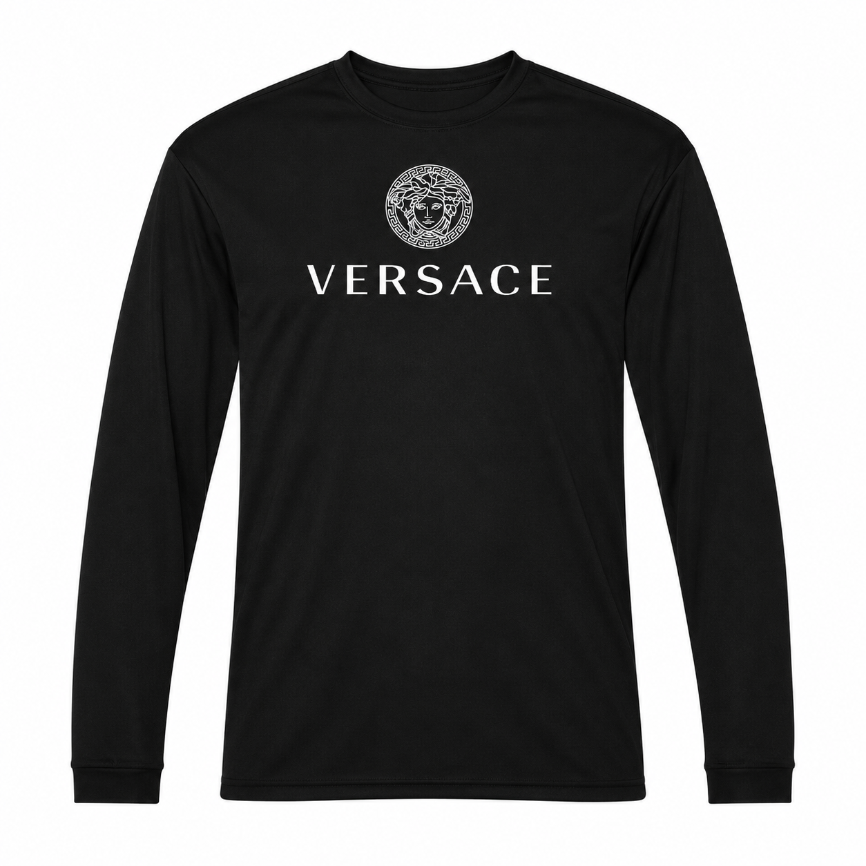 Men's Versace Polyester Long Sleeve T-Shirt | Color: Black | Image 1
