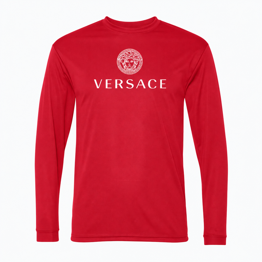 Men's Versace Polyester Long Sleeve T-Shirt | Color: Red | Image 1