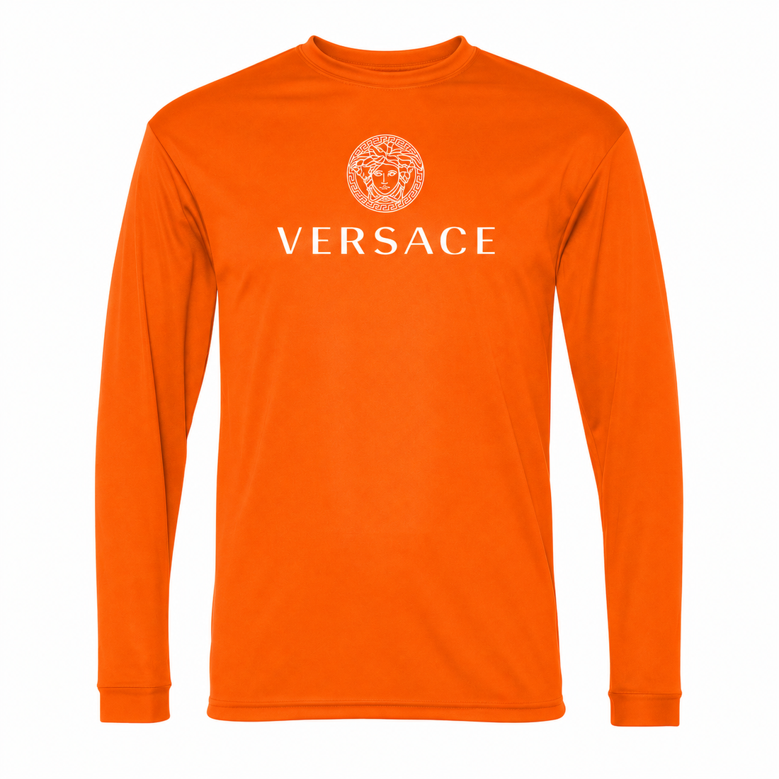 Men's Versace Polyester Long Sleeve T-Shirt | Color: Safety Orange | Image 1