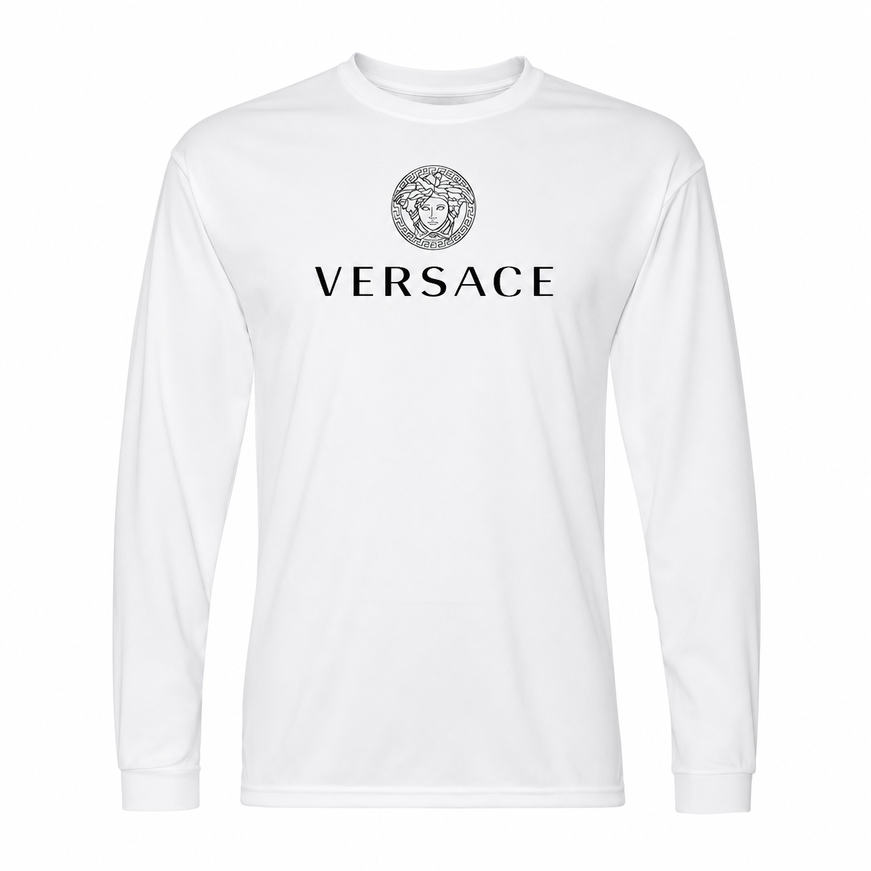 Men's Versace Polyester Long Sleeve T-Shirt | Color: White | Image 1