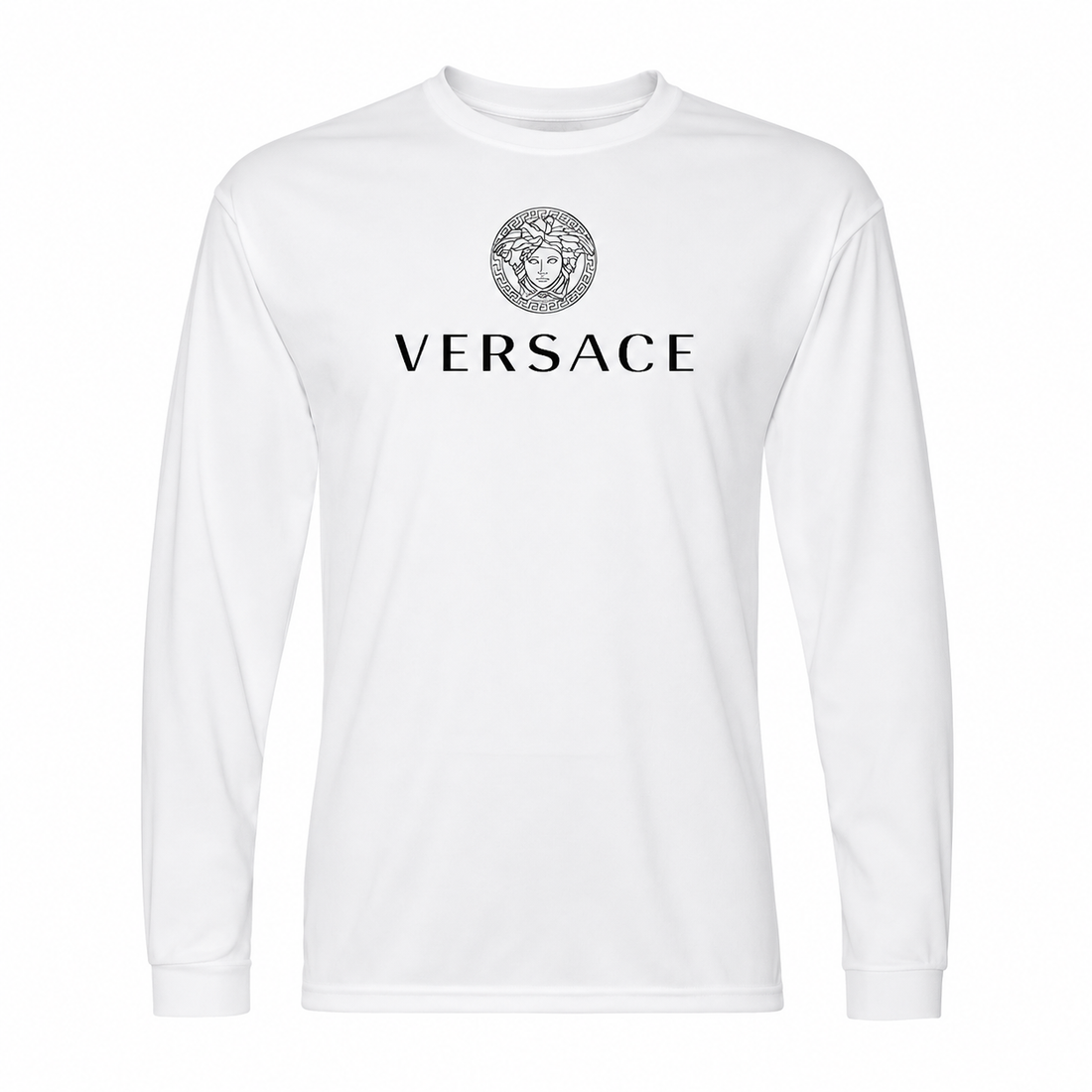 Men's Versace Polyester Long Sleeve T-Shirt | Color: White | Image 1